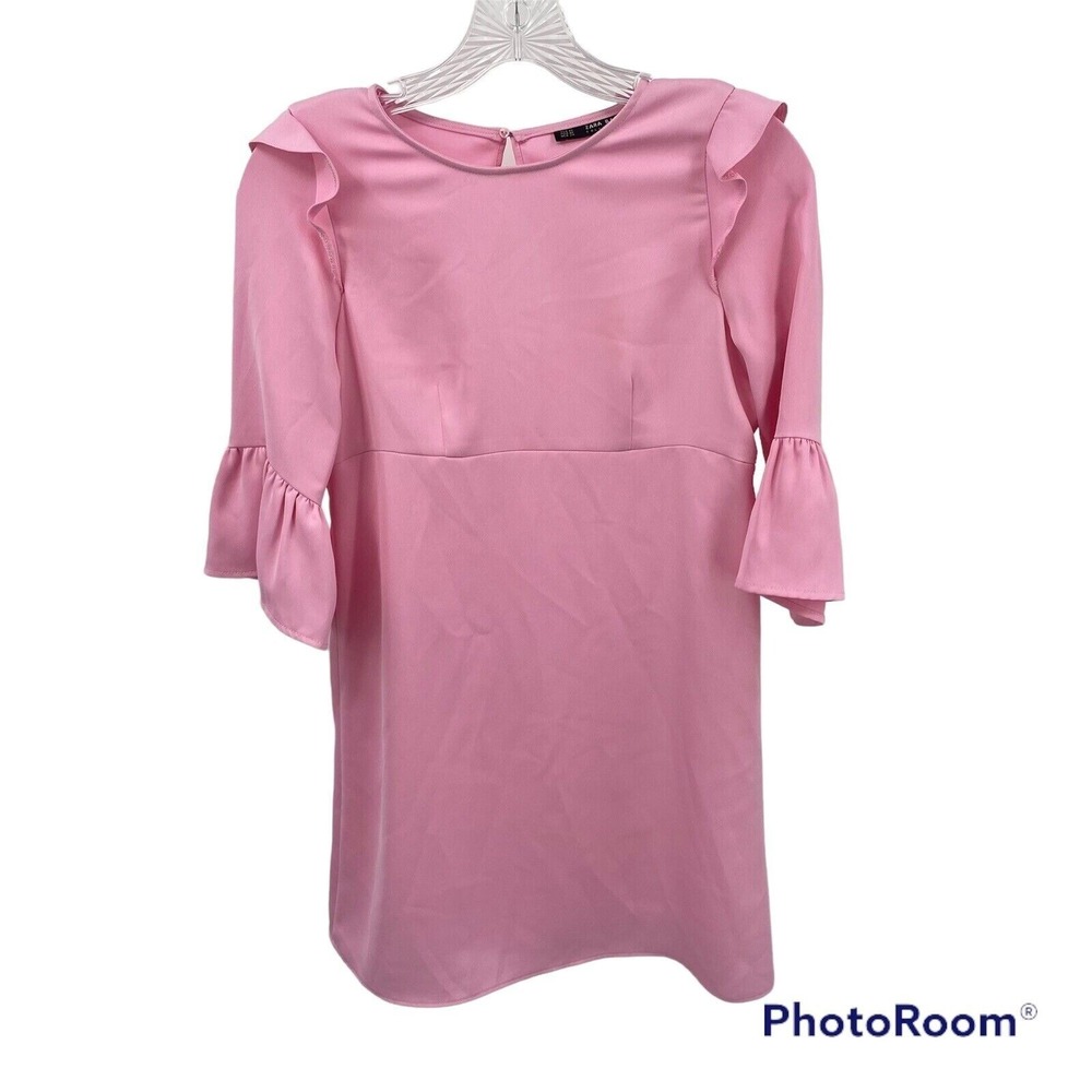 Zara Basic Collection Pink Blouse Ruffle Sleeves … - image 1
